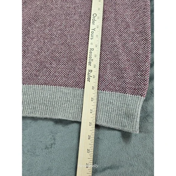 Vtg Bullock & Jones Vest Mens Large Red Cashmere Herringbone V Neck Scotland